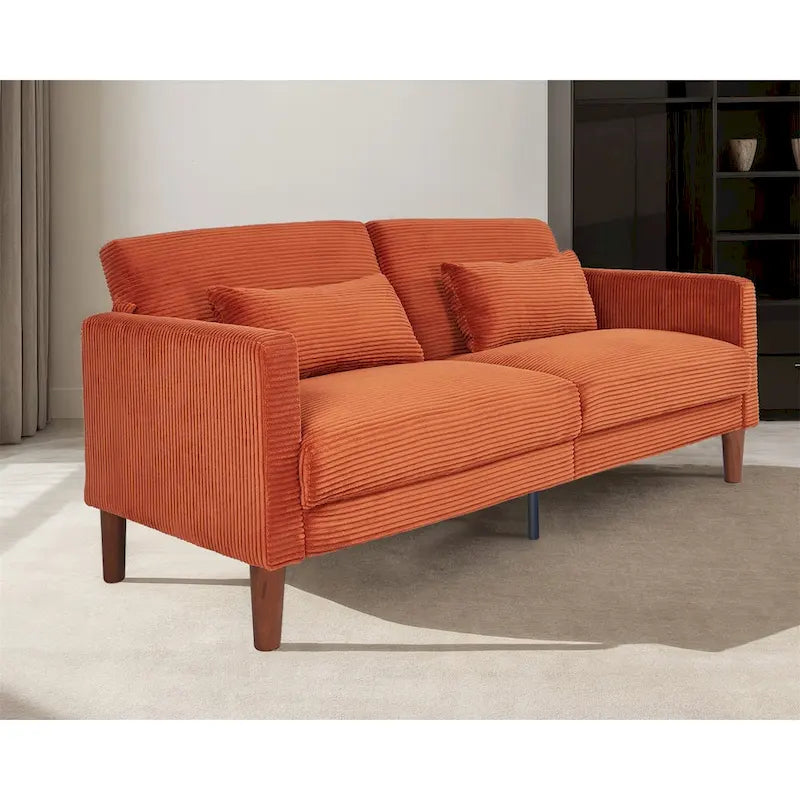 Kanapa, sofa i dwuosobowa sofa z sztruksu, mebel z 2 poduszkami do salonu i sypialni