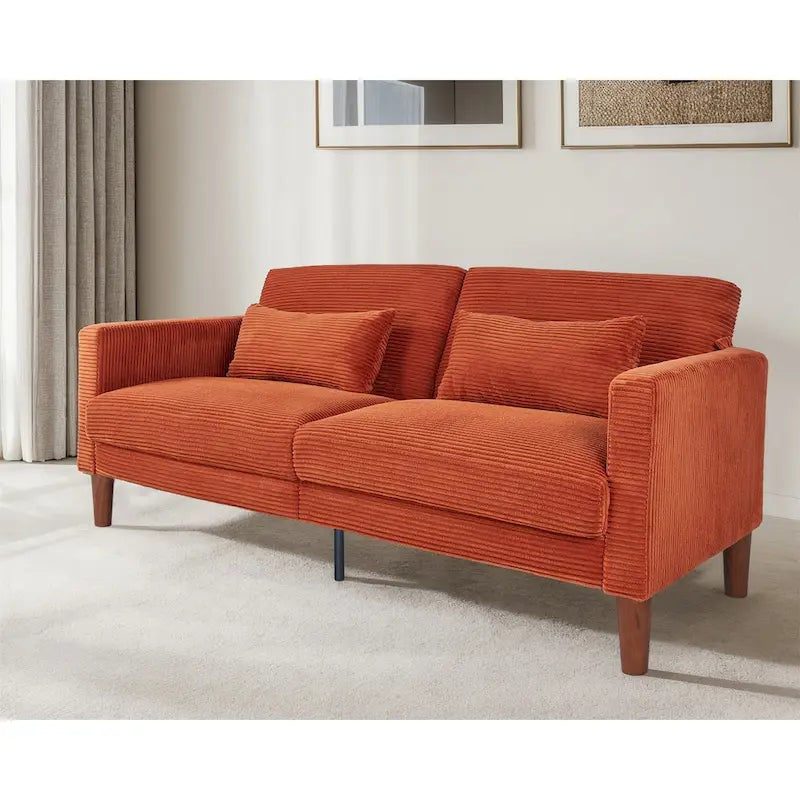 Kanapa, sofa i dwuosobowa sofa z sztruksu, mebel z 2 poduszkami do salonu i sypialni