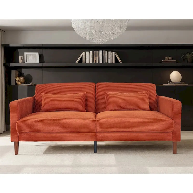 Kanapa, sofa i dwuosobowa sofa z sztruksu, mebel z 2 poduszkami do salonu i sypialni