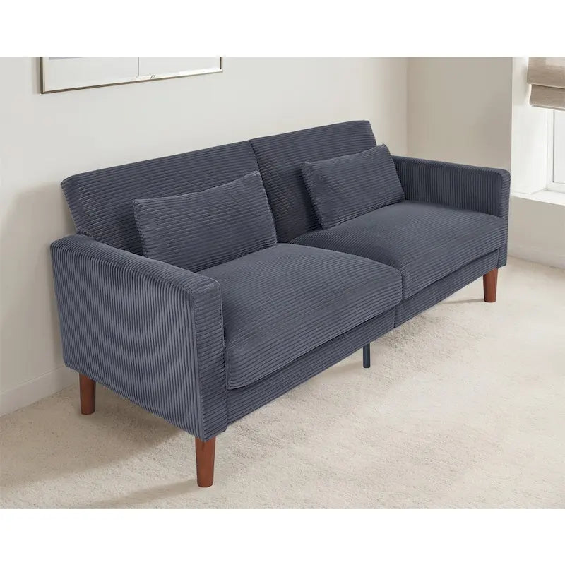 Kanapa, sofa i dwuosobowa sofa z sztruksu, mebel z 2 poduszkami do salonu i sypialni