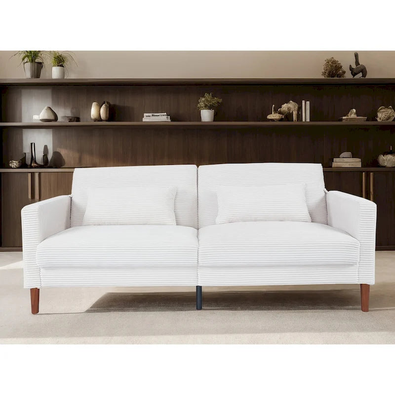 Kanapa, sofa i dwuosobowa sofa z sztruksu, mebel z 2 poduszkami do salonu i sypialni