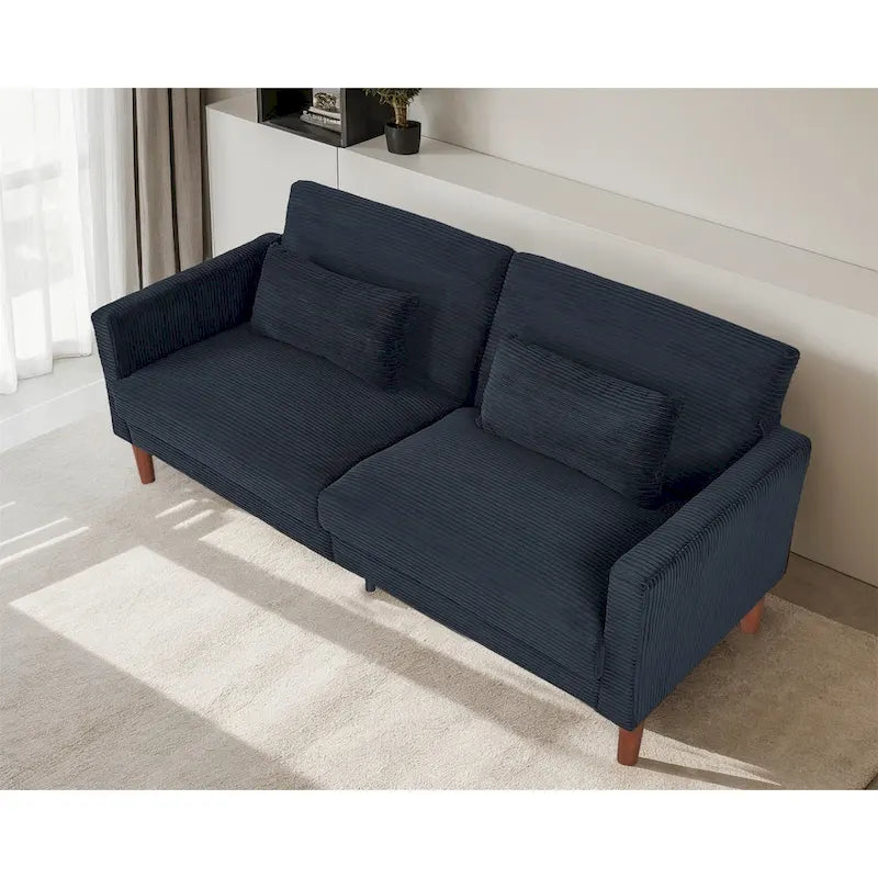 Kanapa, sofa i dwuosobowa sofa z sztruksu, mebel z 2 poduszkami do salonu i sypialni