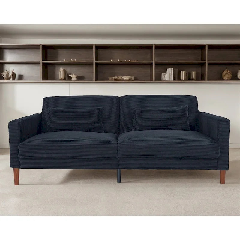 Kanapa, sofa i dwuosobowa sofa z sztruksu, mebel z 2 poduszkami do salonu i sypialni