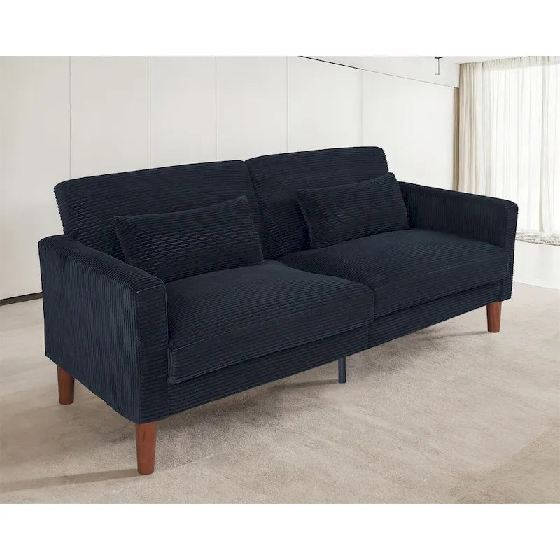 Kanapa, sofa i dwuosobowa sofa z sztruksu, mebel z 2 poduszkami do salonu i sypialni