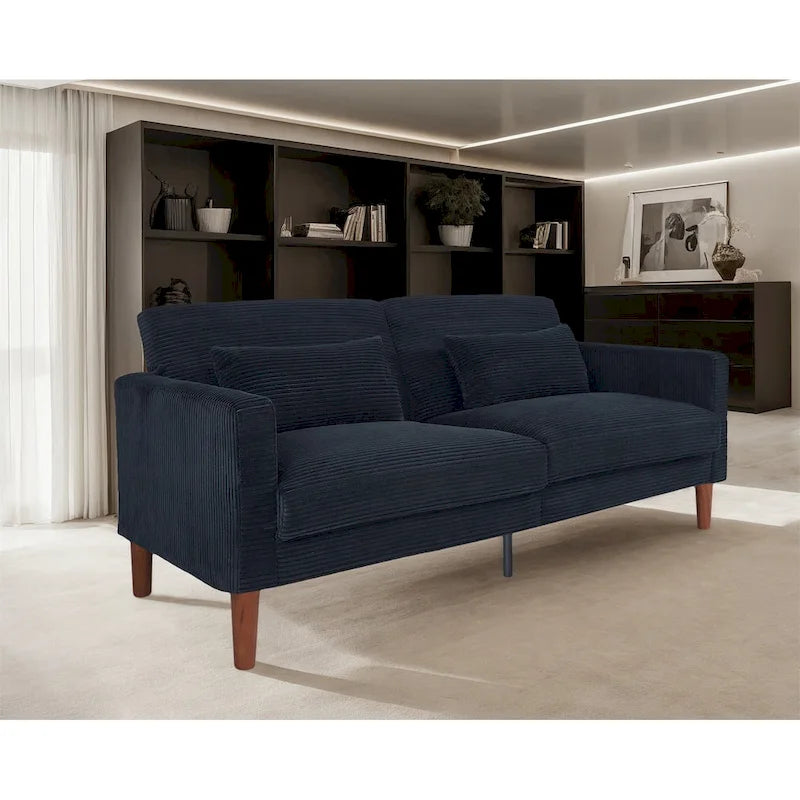 Kanapa, sofa i dwuosobowa sofa z sztruksu, mebel z 2 poduszkami do salonu i sypialni