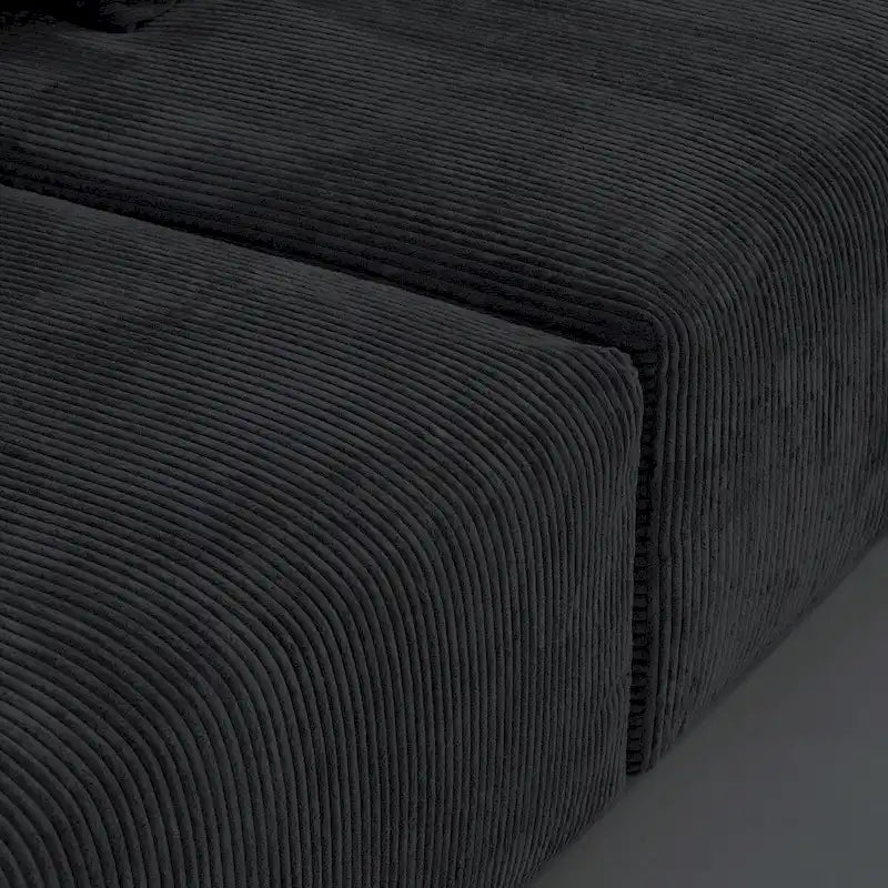 Divano componibile moderno con 5 cuscini, divano modulare componibile di lusso con chaise longue e pouf