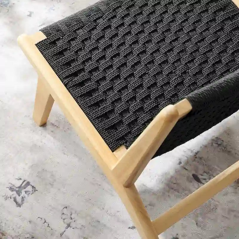 Poltrona da soggiorno Saoirse in legno con corda intrecciata