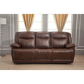 Betsy Furniture Bonded Leather Manual Rclining 3-seat Sofa Couch 8006