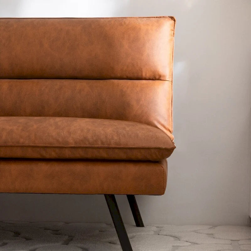 Canapé convertible EGOHOME 71 en similicuir avec dossier divisé