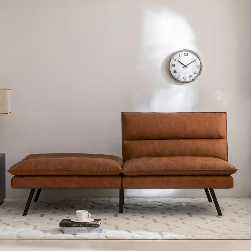 Canapé convertible EGOHOME 71 en similicuir avec dossier divisé