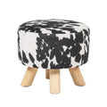 Panca-sgabello pouf in tessuto con stampa mucca Adeco