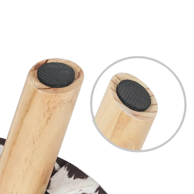 Panca-sgabello pouf in tessuto con stampa mucca Adeco