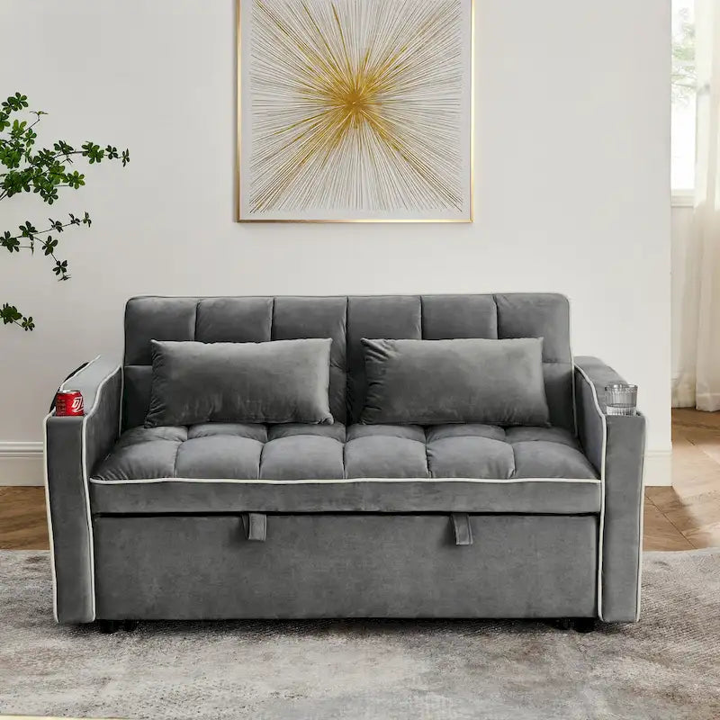 55.51 inch versatile foldable sofa bed in 3 lengths