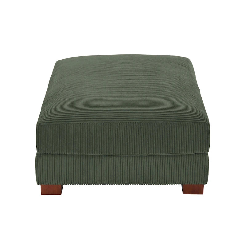 Set di 2 pouf imbottiti in velluto a coste