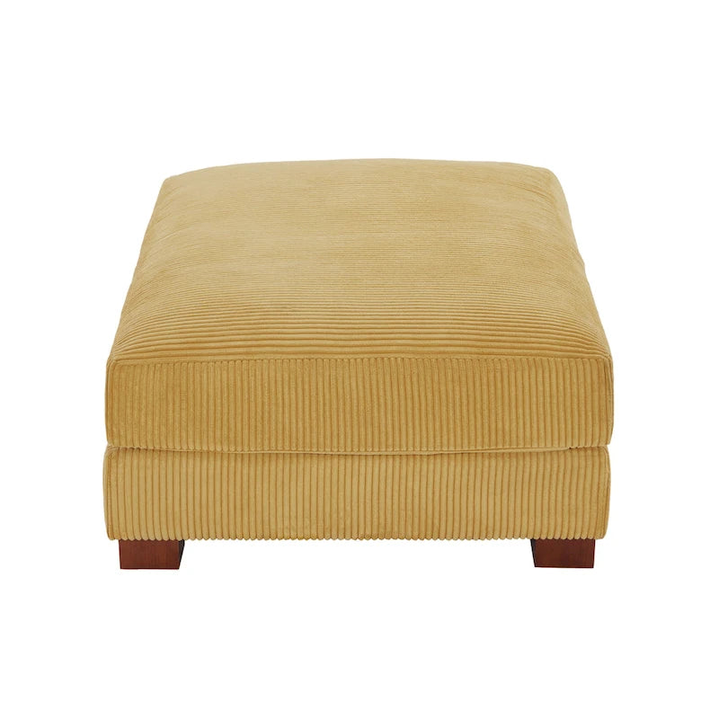 Set di 2 pouf imbottiti in velluto a coste