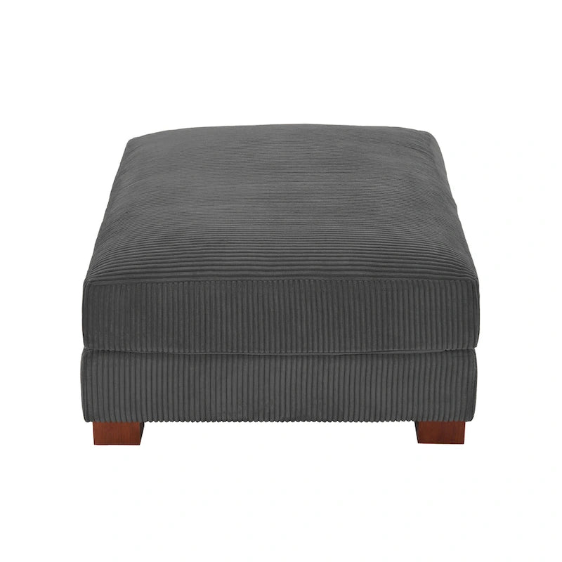 Set di 2 pouf imbottiti in velluto a coste
