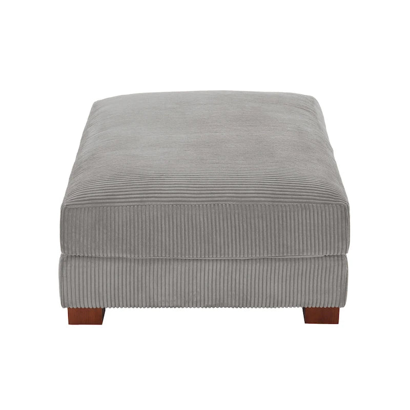 Set di 2 pouf imbottiti in velluto a coste
