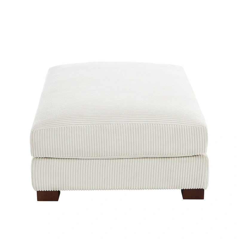 Set di 2 pouf imbottiti in velluto a coste