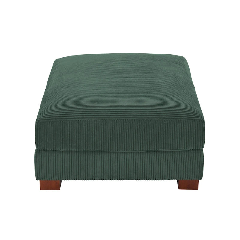 Set di 2 pouf imbottiti in velluto a coste