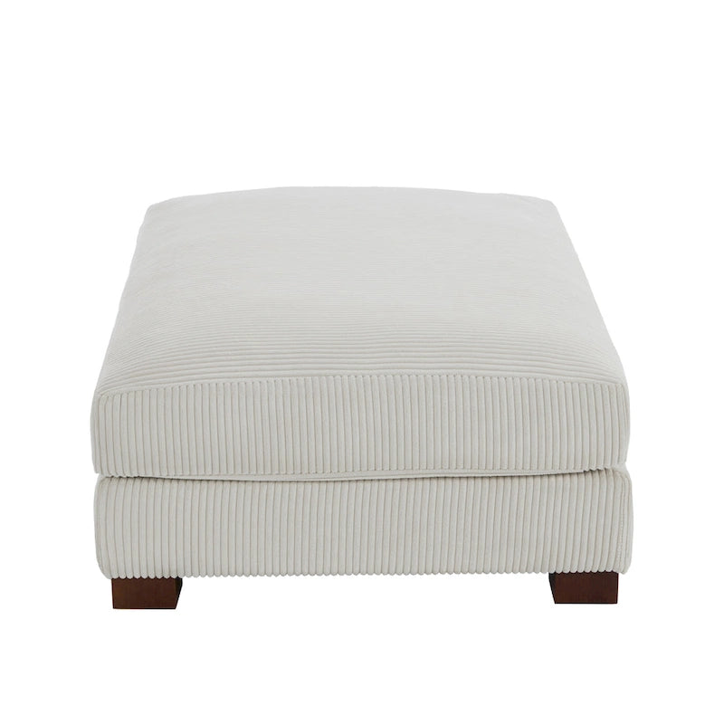 Set di 2 pouf imbottiti in velluto a coste