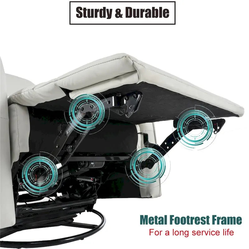 MERAX 270 elektrischer drehbarer Schaukelrecliner mit USB-Anschlüssen