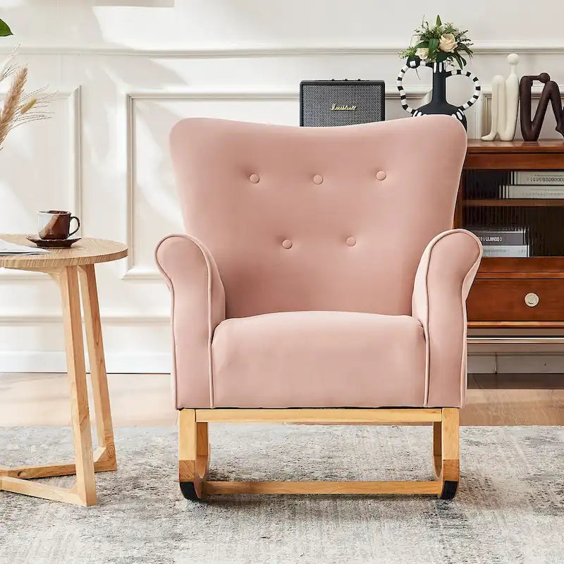 Fauteuil individuel à dossier haut pour le salon, à bascule