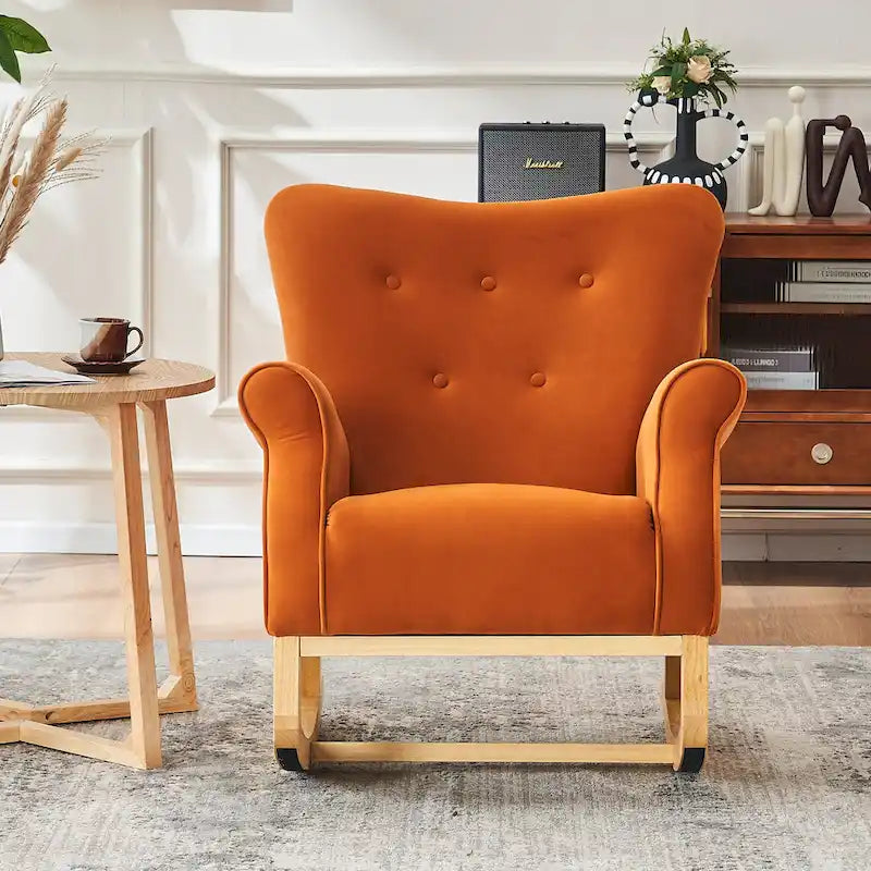 Fauteuil individuel à dossier haut pour le salon, à bascule