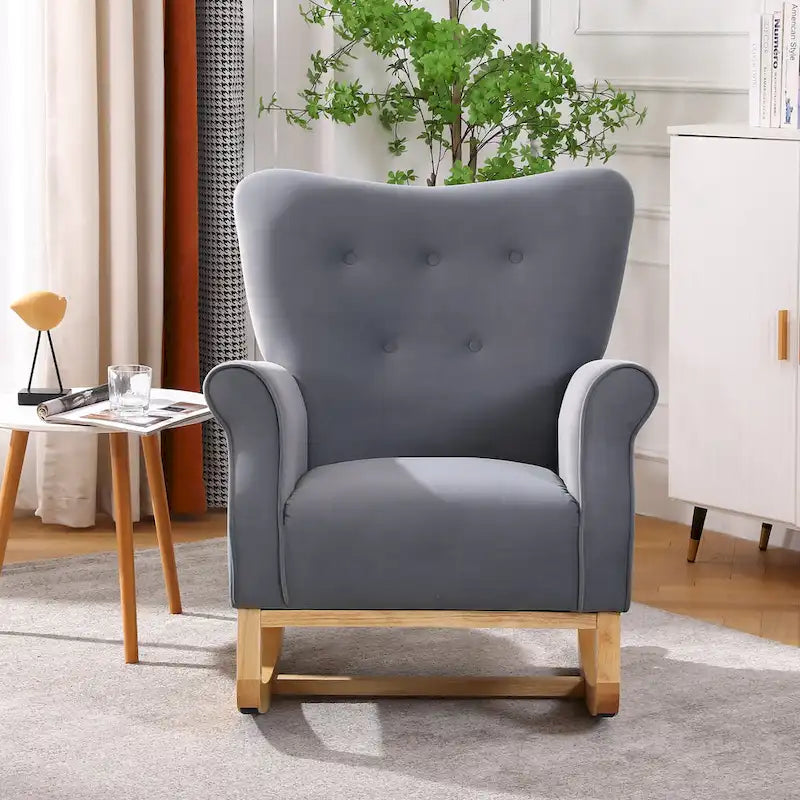 Fauteuil individuel à dossier haut pour le salon, à bascule