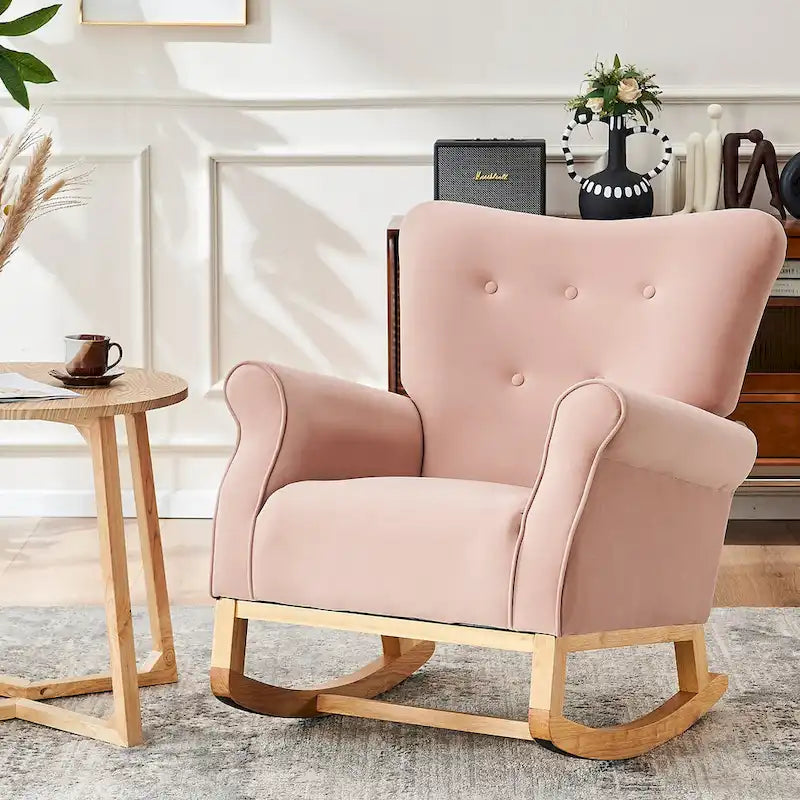 Fauteuil individuel à dossier haut pour le salon, à bascule