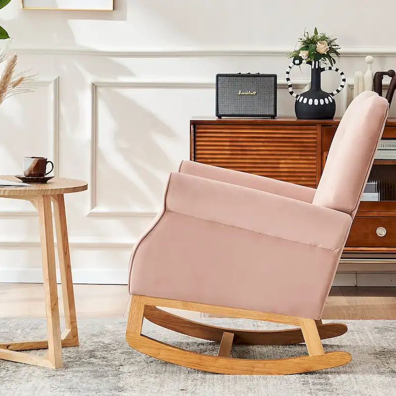 Fauteuil individuel à dossier haut pour le salon, à bascule
