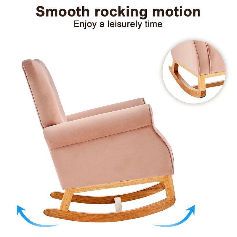 Fauteuil individuel à dossier haut pour le salon, à bascule