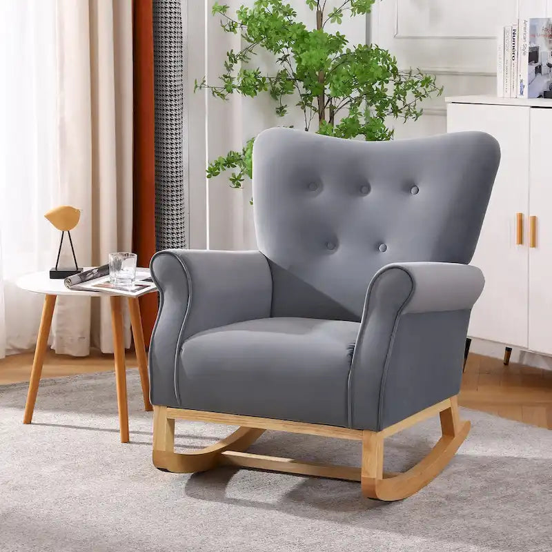 Fauteuil individuel à dossier haut pour le salon, à bascule