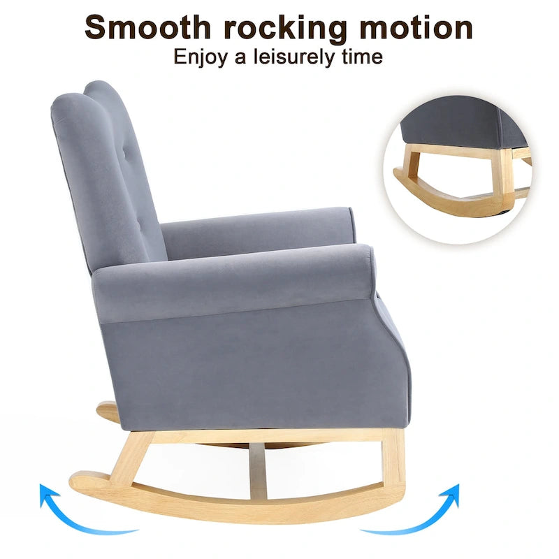 Fauteuil individuel à dossier haut pour le salon, à bascule