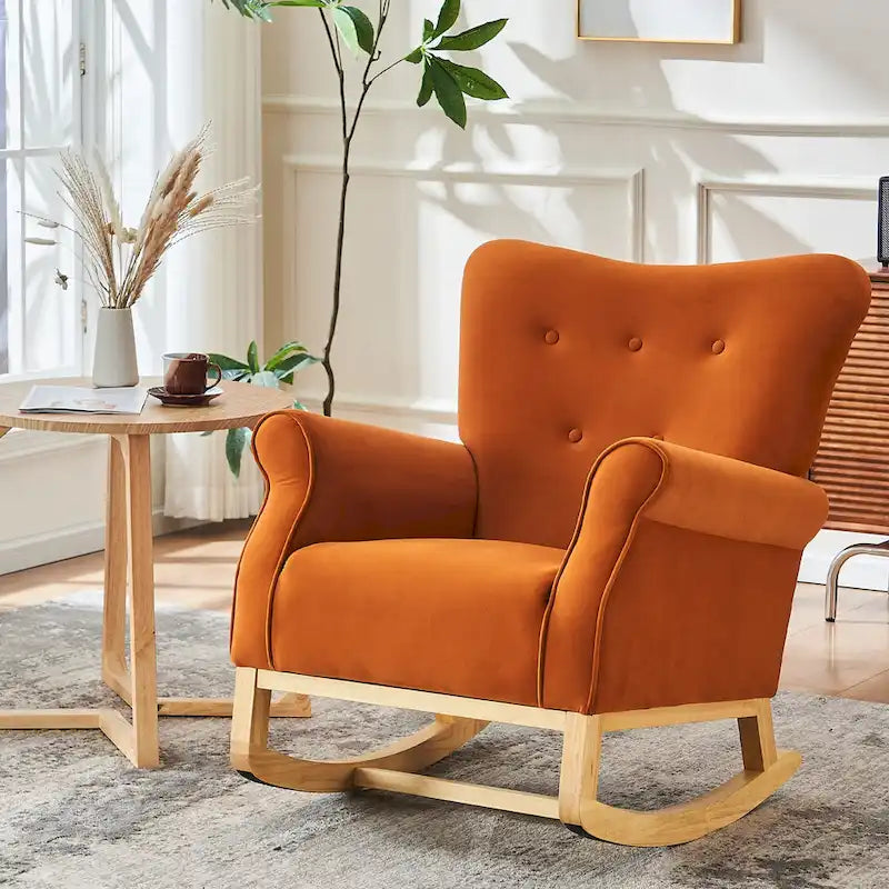 Fauteuil individuel à dossier haut pour le salon, à bascule