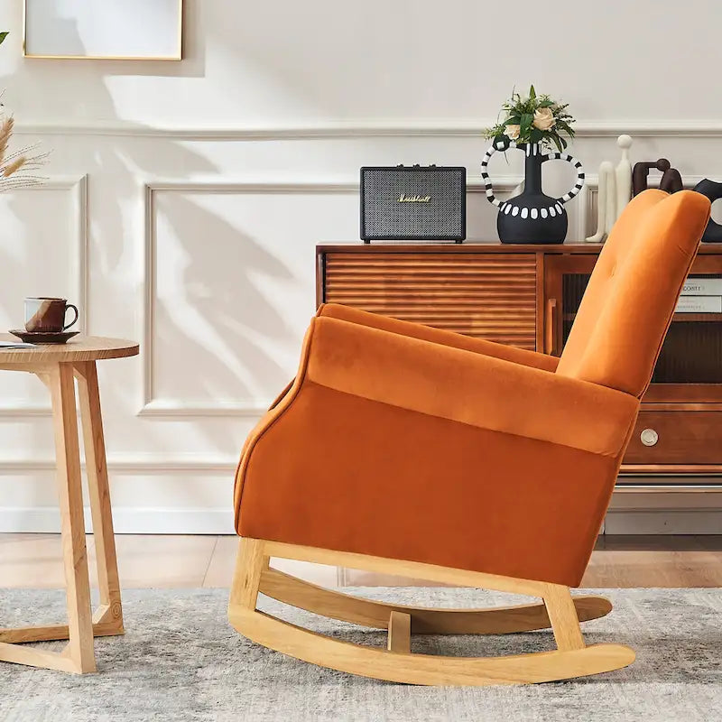 Fauteuil individuel à dossier haut pour le salon, à bascule
