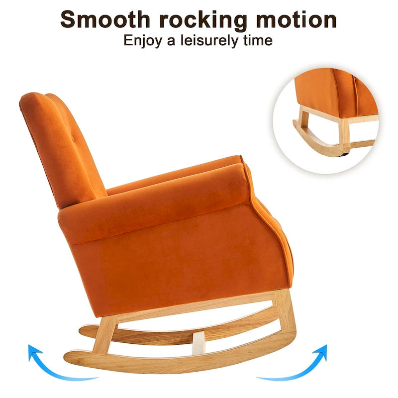 Fauteuil individuel à dossier haut pour le salon, à bascule