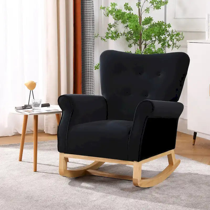 Fauteuil individuel à dossier haut pour le salon, à bascule