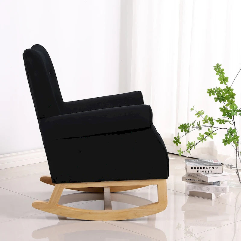 Fauteuil individuel à dossier haut pour le salon, à bascule