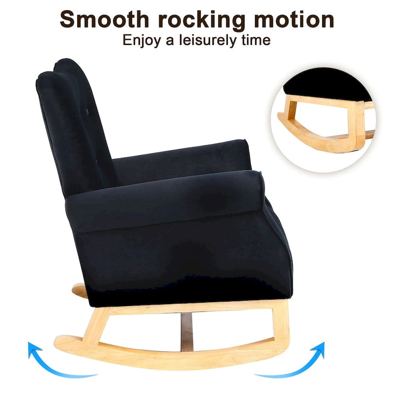 Fauteuil individuel à dossier haut pour le salon, à bascule