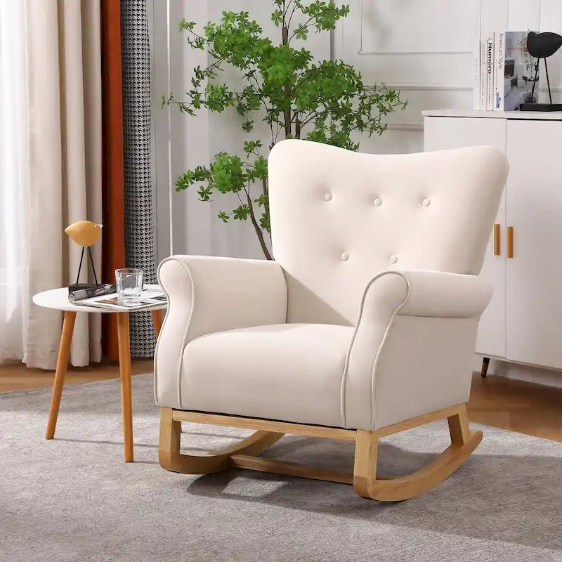 Fauteuil individuel à dossier haut pour le salon, à bascule