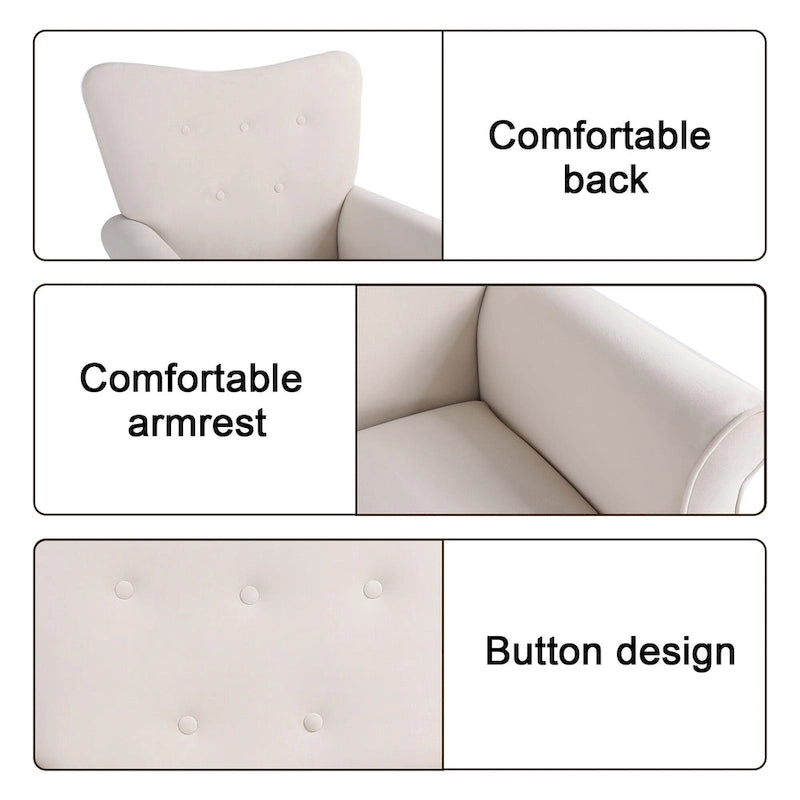 Fauteuil individuel à dossier haut pour le salon, à bascule