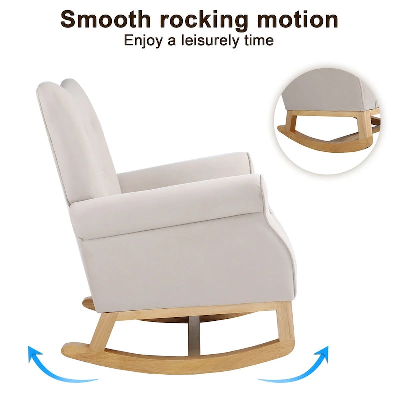 Fauteuil individuel à dossier haut pour le salon, à bascule
