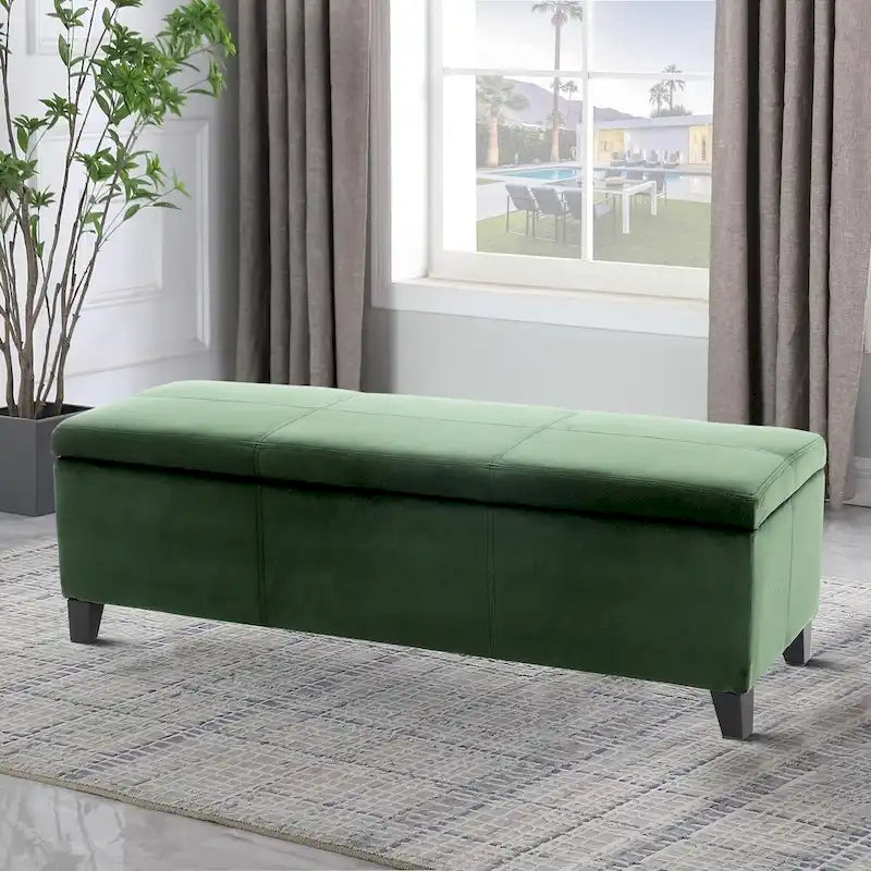 Banco tapizado contemporáneo de diseño minimalista con almacenamiento