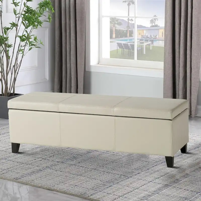 Banco tapizado contemporáneo de diseño minimalista con almacenamiento