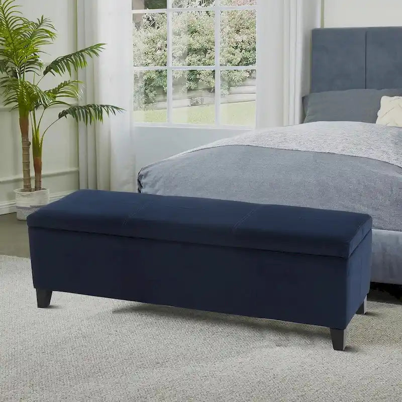 Banco tapizado contemporáneo de diseño minimalista con almacenamiento