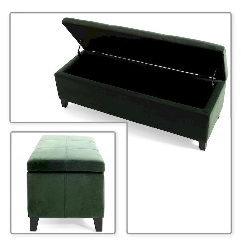 Banco tapizado contemporáneo de diseño minimalista con almacenamiento