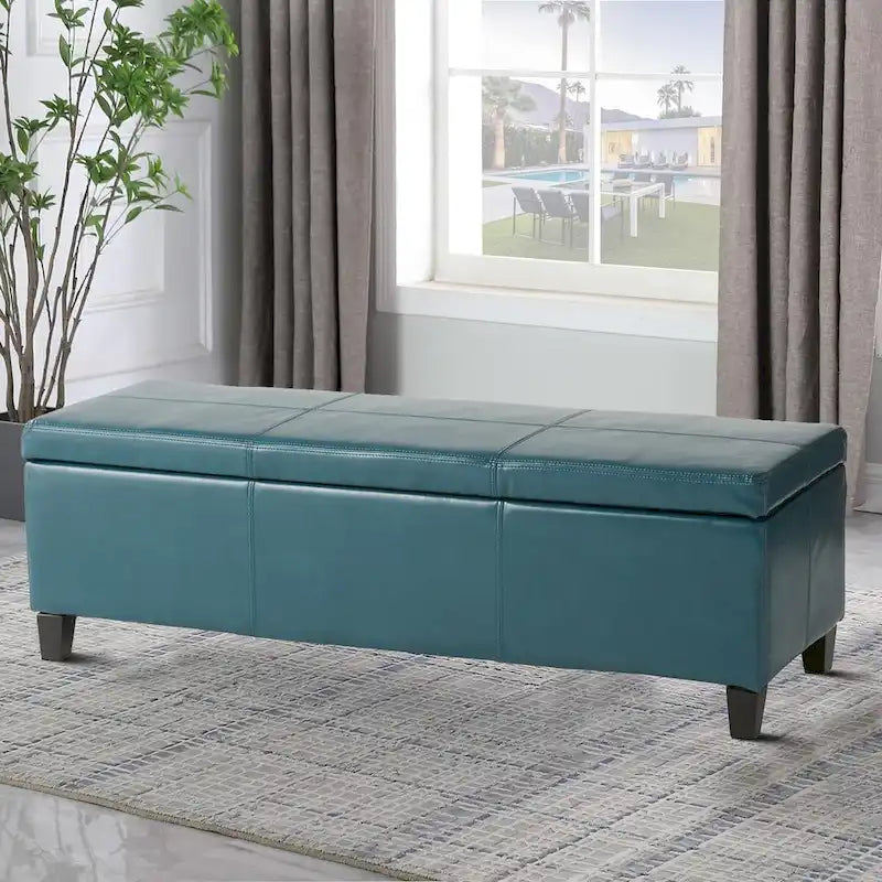 Banco tapizado contemporáneo de diseño minimalista con almacenamiento