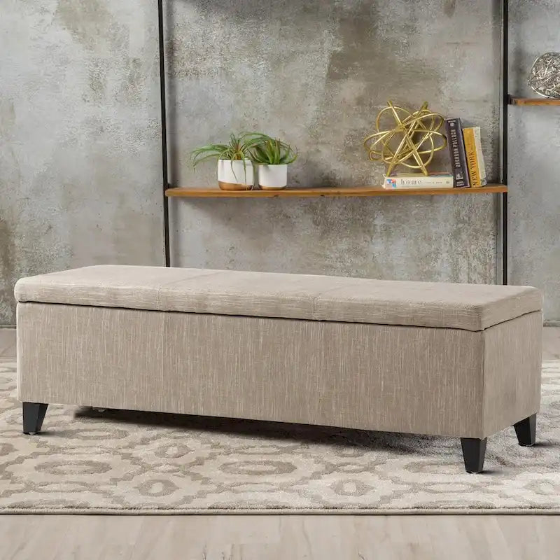 Banco tapizado contemporáneo de diseño minimalista con almacenamiento