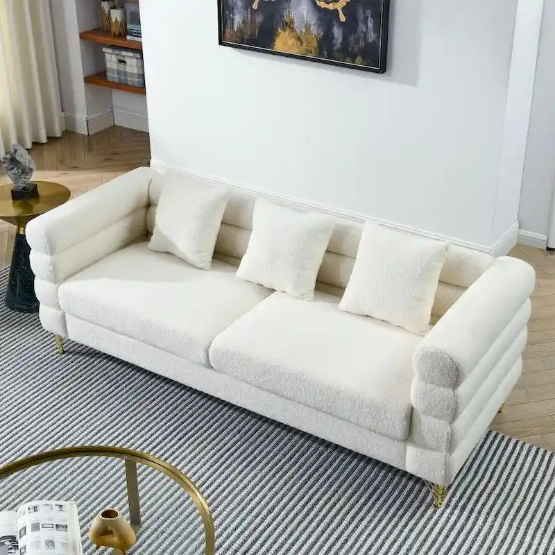 Tapicerowana sofa 3-osobowa z 3 poduszkami