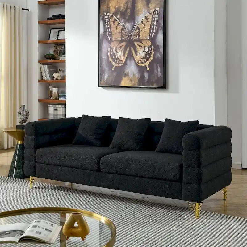 Tapicerowana sofa 3-osobowa z 3 poduszkami